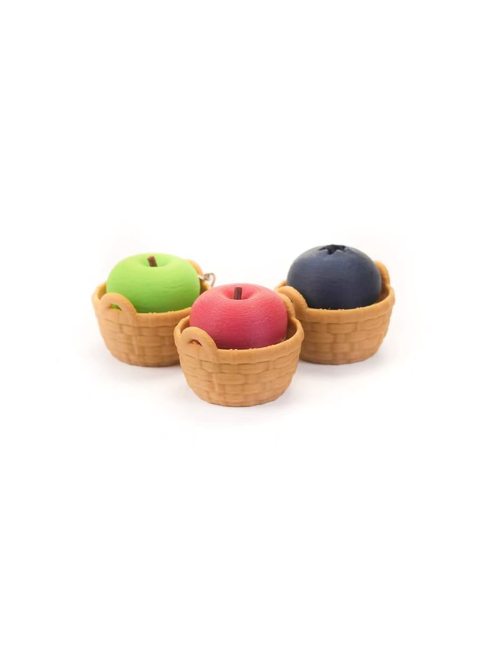 Zeroco Fruit Basket Compilation Apple Blueberry Mangosteen - Fidget Clicker Keychain