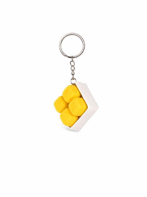 Zeroco 4-Grid Cheese Cube - Fidget Clicker Keychain
